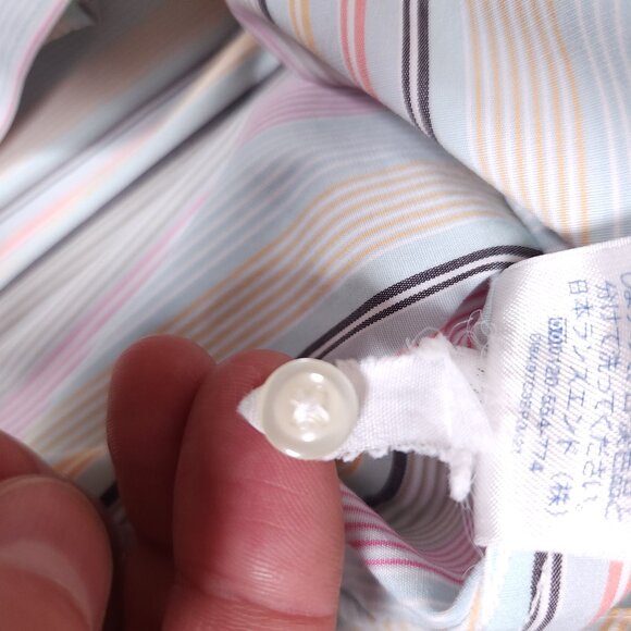 Lands End Button Shirt Womens 10 Striped Long Sleeve Collared Office Work Top - Picture 8 of 12